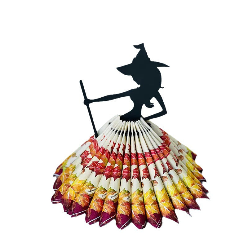 Wooden Witch Napkin Holder Halloween Kitchen Decor