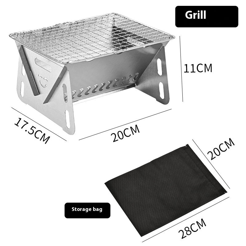 Portable Stainless Steel Folding BBQ Grill
