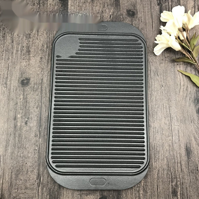 Flat Striped Cast-iron Griddle Double-sided