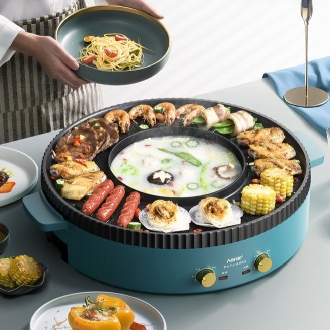 Multi Functional Electric Hot Pot And Grill Combo