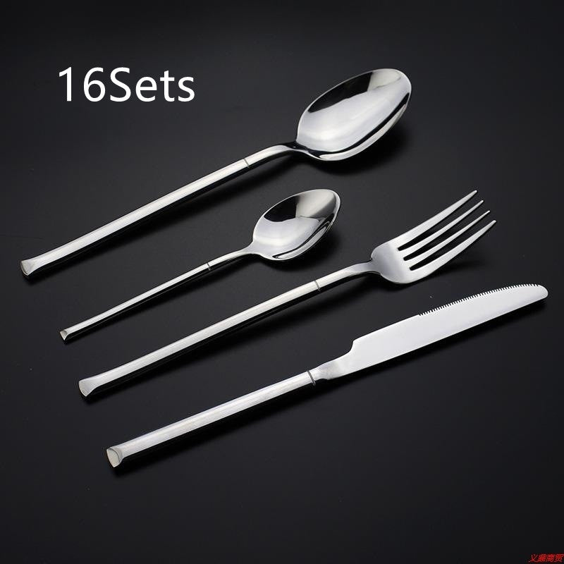 Square Handle Western Cutlery Set 4 Piece Steak Set