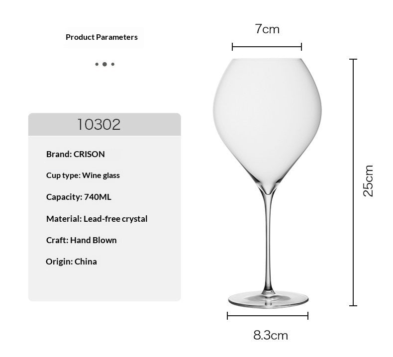Solid Color Handcrafted Crystal Glass Elegant Drinking Goblet