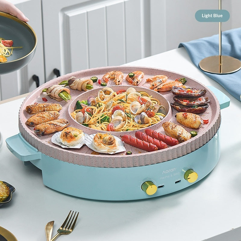 Multi Functional Electric Hot Pot And Grill Combo