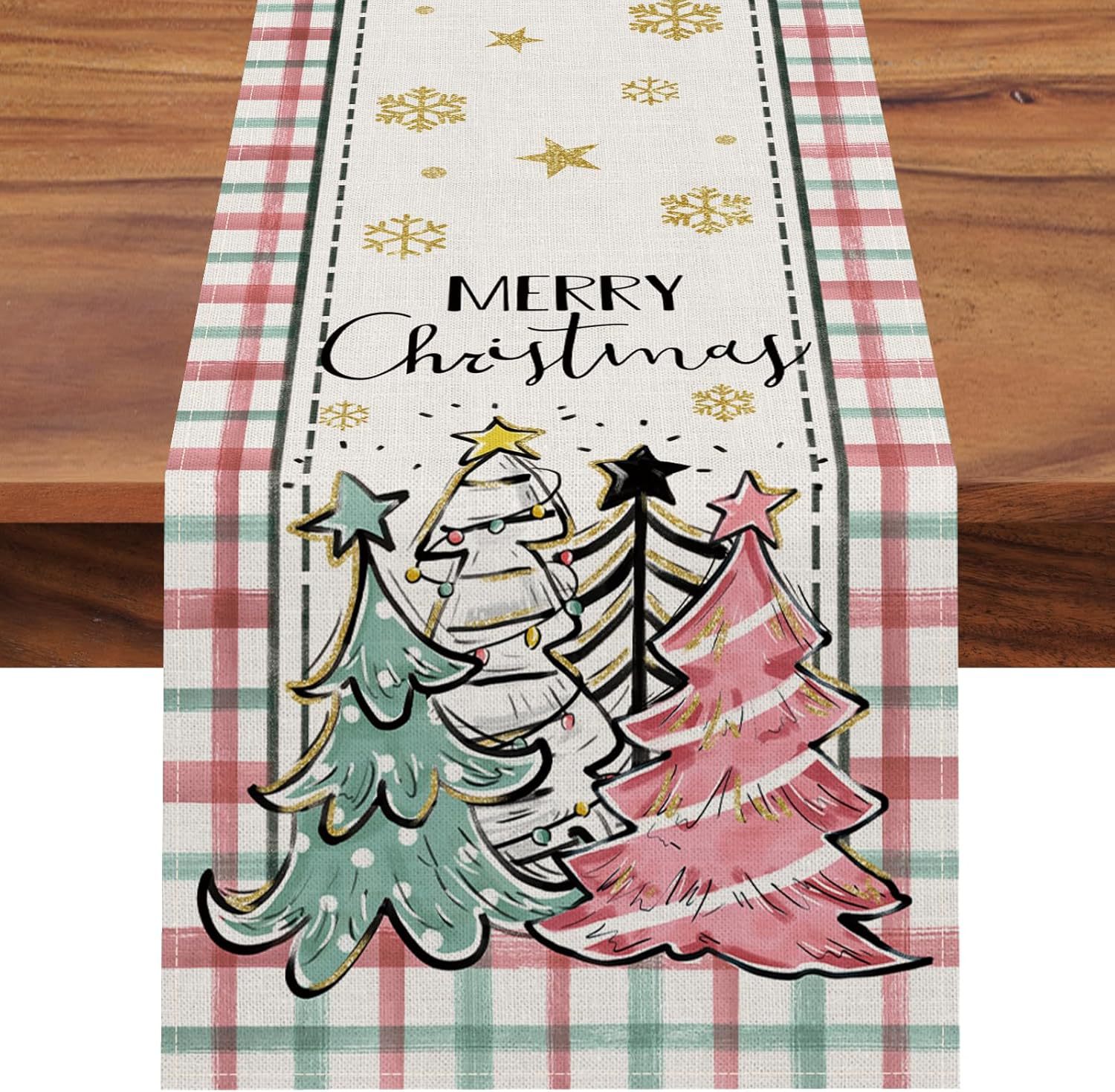 Christmas Tree Table Runner For Holiday Dining Decor