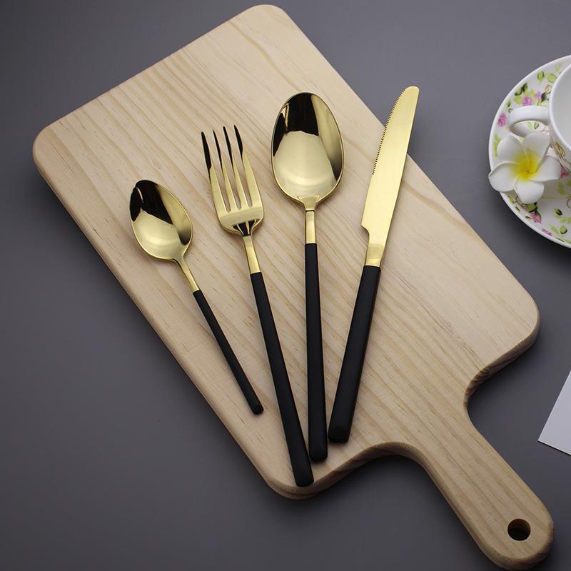 Square Handle Western Cutlery Set 4 Piece Steak Set