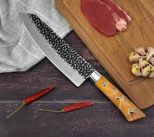 Stainless Steel Chef Knife Marbled Handle Kitchen Knife