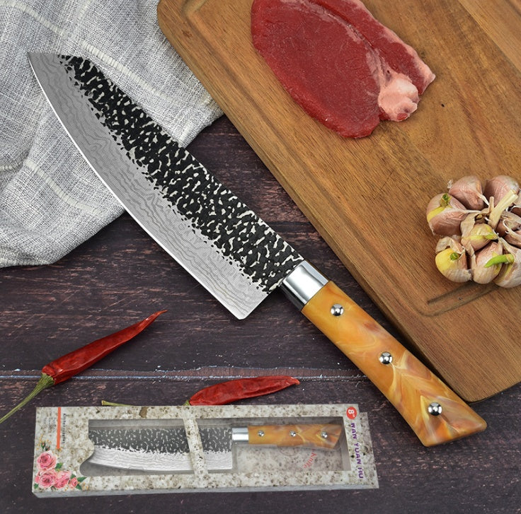 Stainless Steel Chef Knife Marbled Handle Kitchen Knife