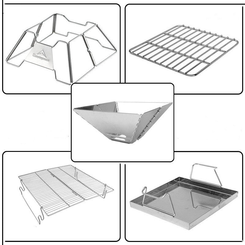 Portable Foldable Camping Barbecue Grill For 2 To 3 Persons