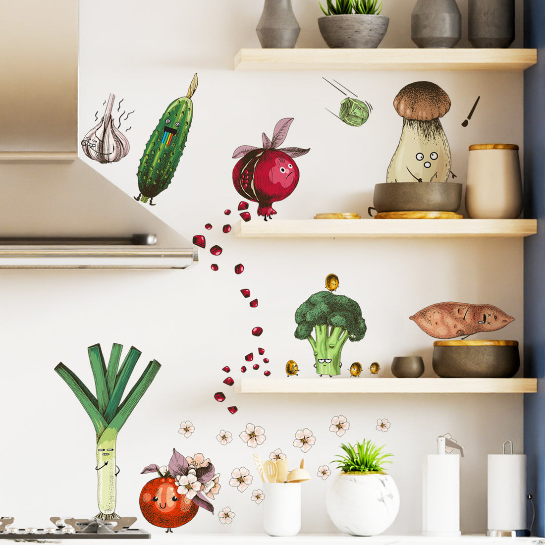 Vegetable Kitchen Wall Sticker Self Adhesive Decor