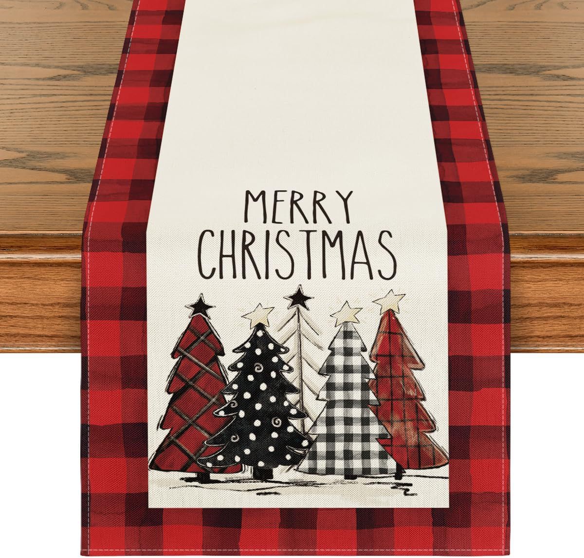 Christmas Tree Table Runner For Holiday Dining Decor