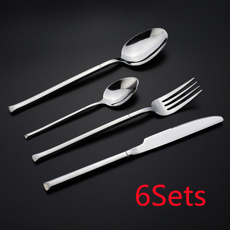 Square Handle Western Cutlery Set 4 Piece Steak Set