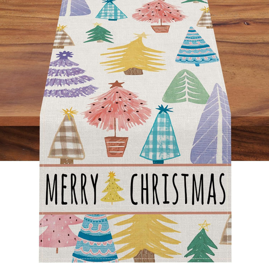 Christmas Tree Table Runner For Holiday Dining Decor