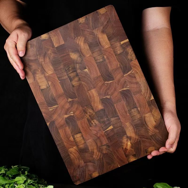 Solid Wood Acacia Cutting Board Grid Style Kitchen Chopping Board