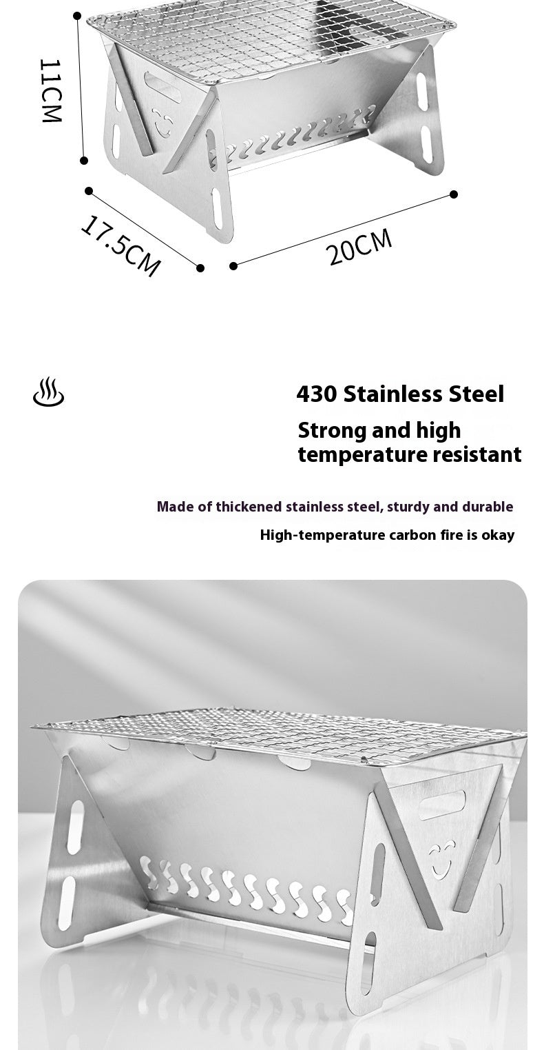 Portable Stainless Steel Folding BBQ Grill