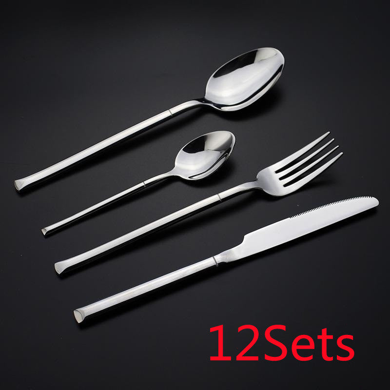 Square Handle Western Cutlery Set 4 Piece Steak Set