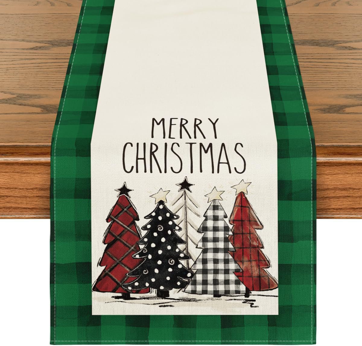 Christmas Tree Table Runner For Holiday Dining Decor