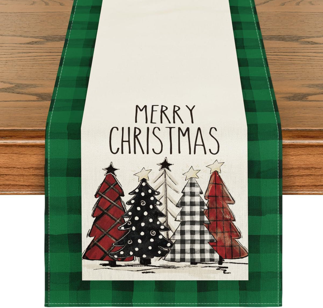 Christmas Tree Table Runner For Holiday Dining Decor