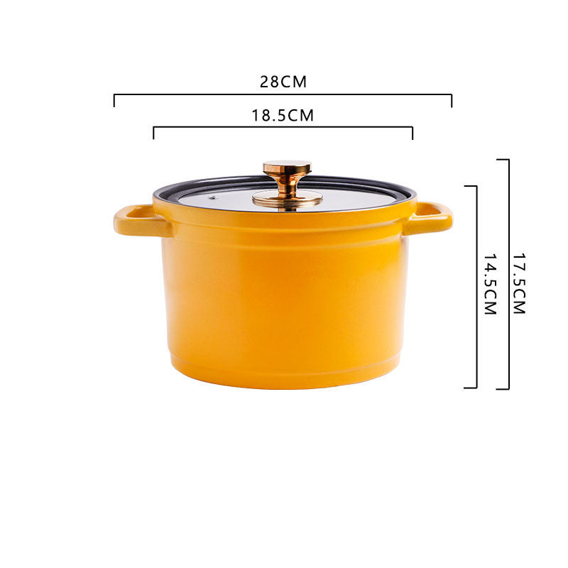 Nordic Ceramic Large Capacity Glazed Porcelain Stock Pot