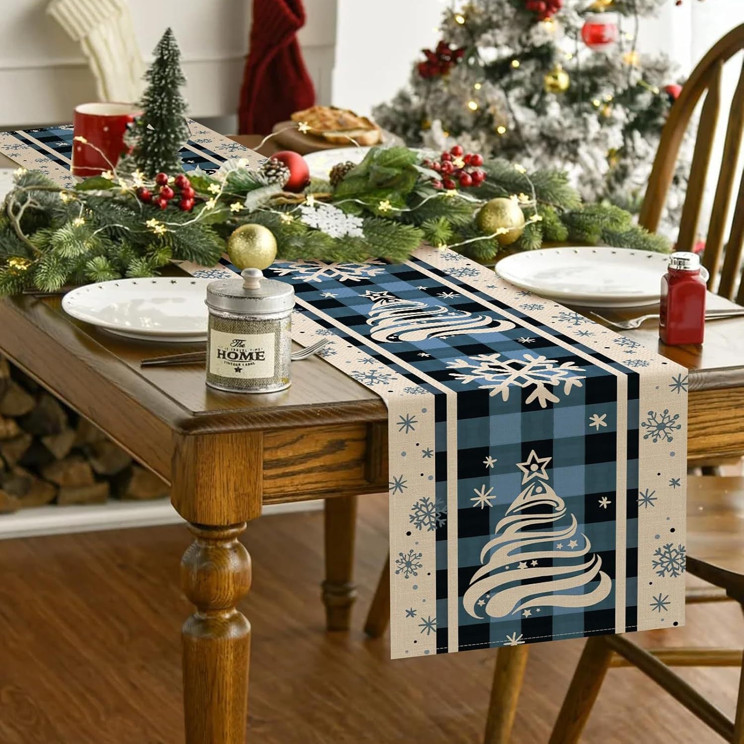 Christmas Tree Table Runner For Holiday Dining Decor
