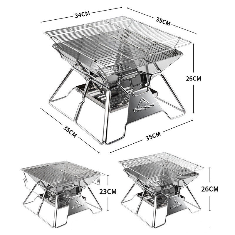 Portable Foldable Camping Barbecue Grill For 2 To 3 Persons