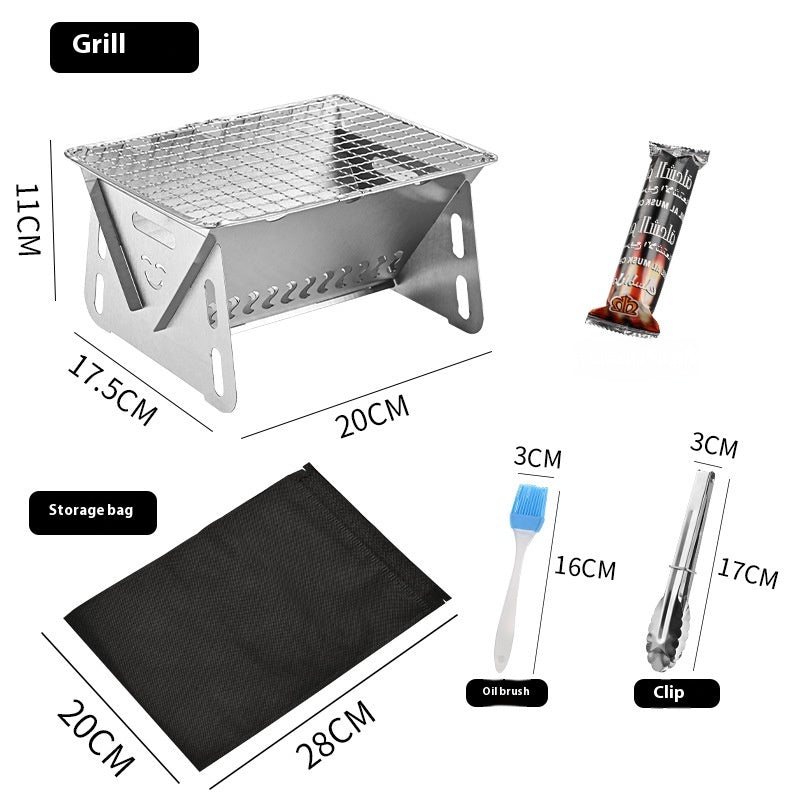 Portable Stainless Steel Folding BBQ Grill