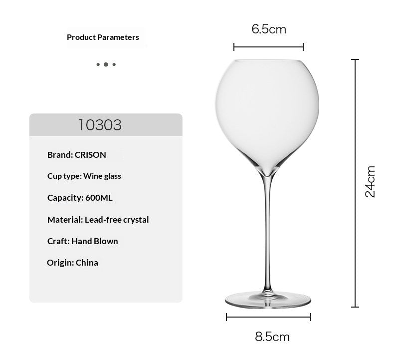 Solid Color Handcrafted Crystal Glass Elegant Drinking Goblet