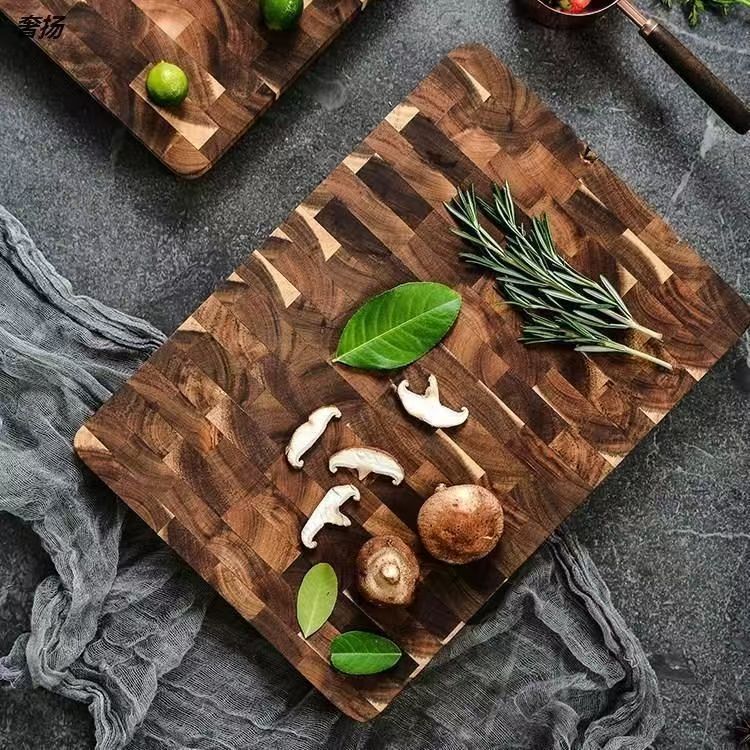 Solid Wood Acacia Cutting Board Grid Style Kitchen Chopping Board
