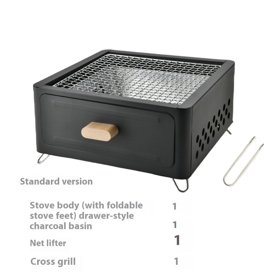 Square Outdoor Charcoal Barbecue Grill