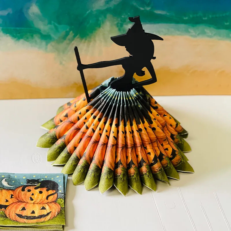 Wooden Witch Napkin Holder Halloween Kitchen Decor