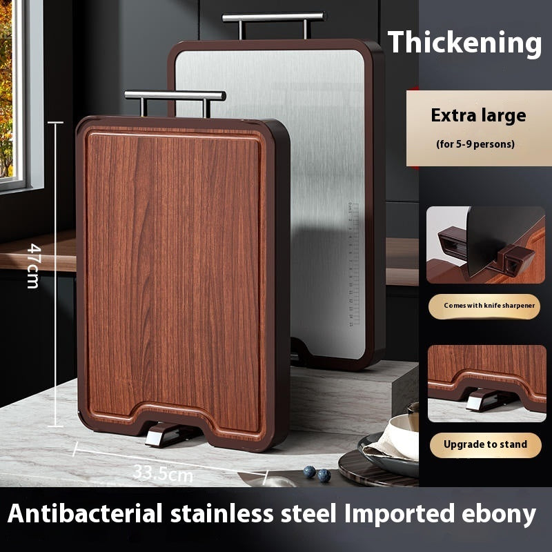 Double Sided Stainless Steel Ebony Cutting Board