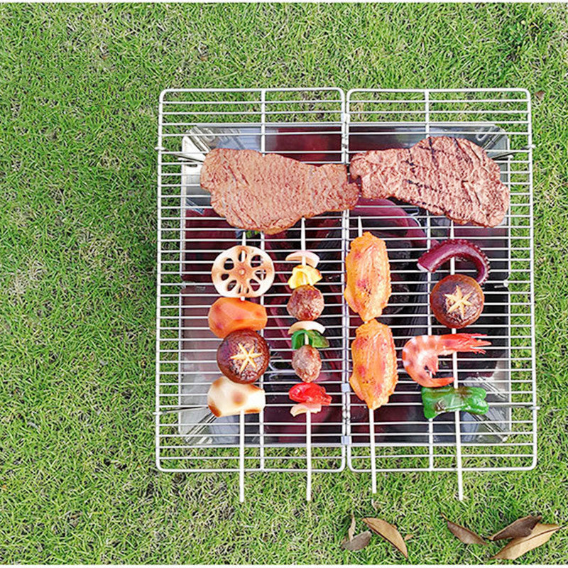 Portable Foldable Camping Barbecue Grill For 2 To 3 Persons