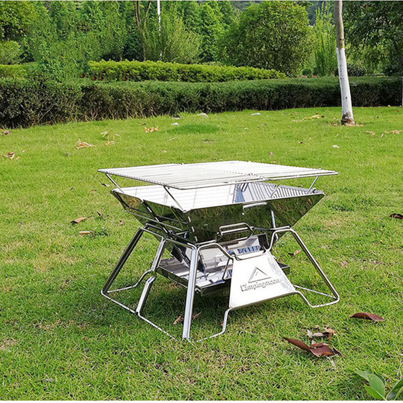 Portable Foldable Camping Barbecue Grill For 2 To 3 Persons