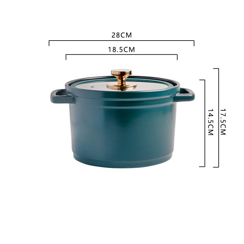 Nordic Ceramic Large Capacity Glazed Porcelain Stock Pot