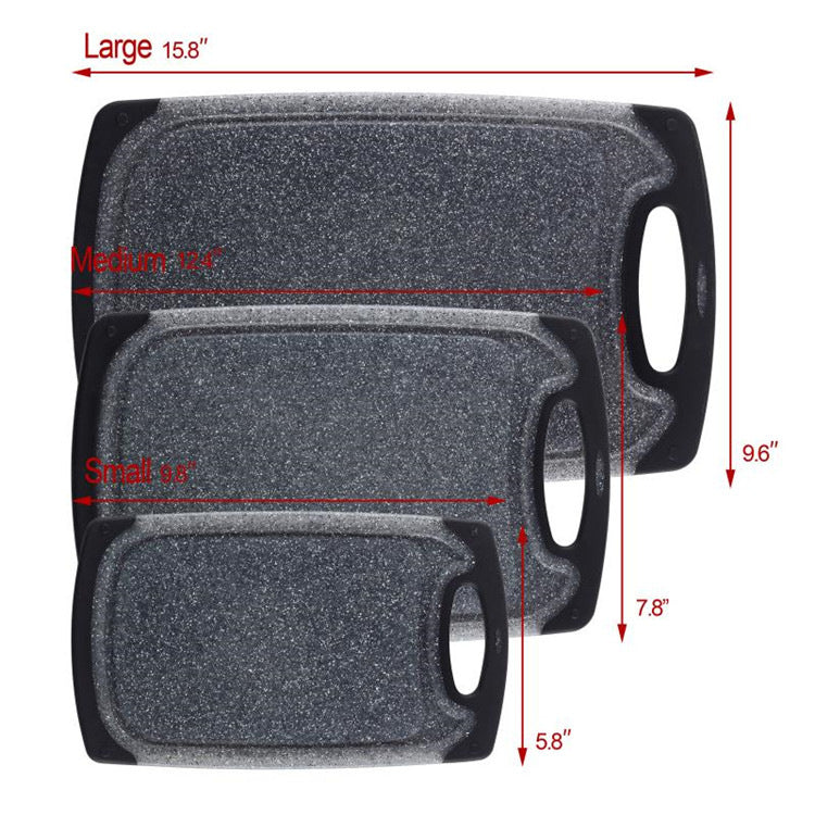 Imitation Marble PP Hanging Plastic Cutting Board Set Three Piece