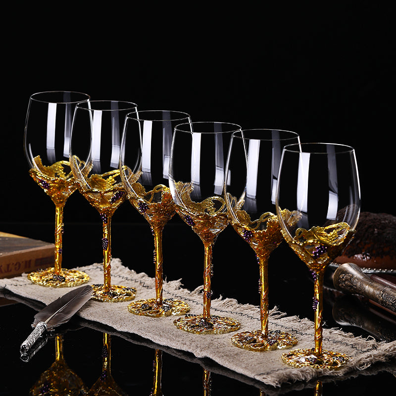 European Style Crystal Glass Wine Goblet Set Household Decanter