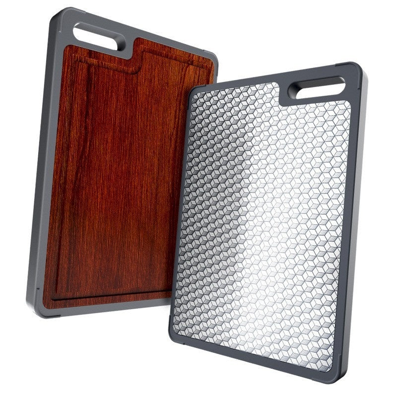 Double Sided Stainless Steel Ebony Cutting Board
