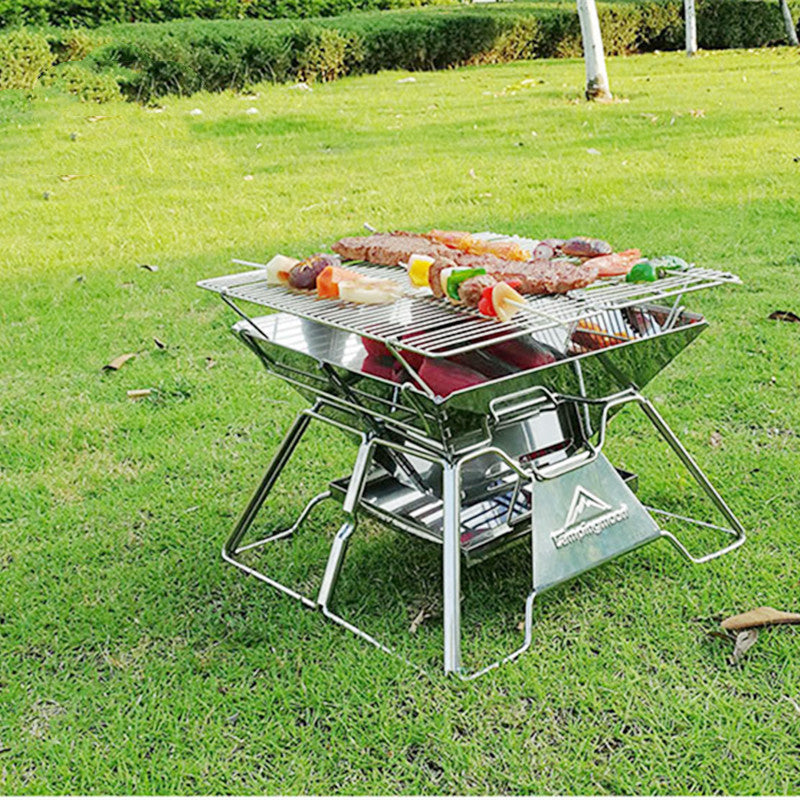 Portable Foldable Camping Barbecue Grill For 2 To 3 Persons