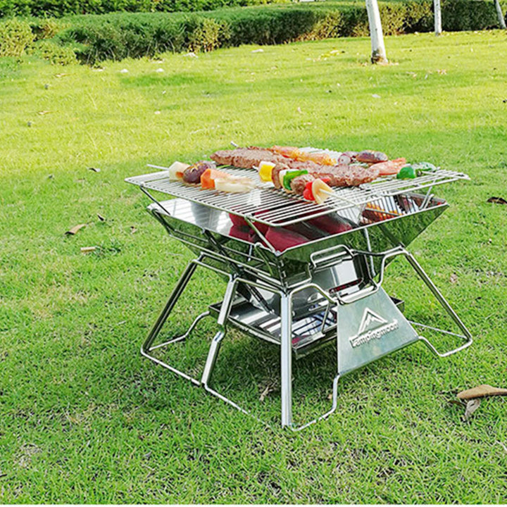 Portable Foldable Camping Barbecue Grill For 2 To 3 Persons