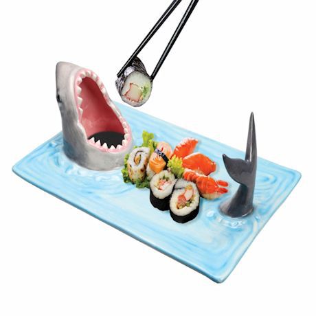 Shark Shape Ceramic Plate Sushi Dumpling Tableware Kitchen Decor