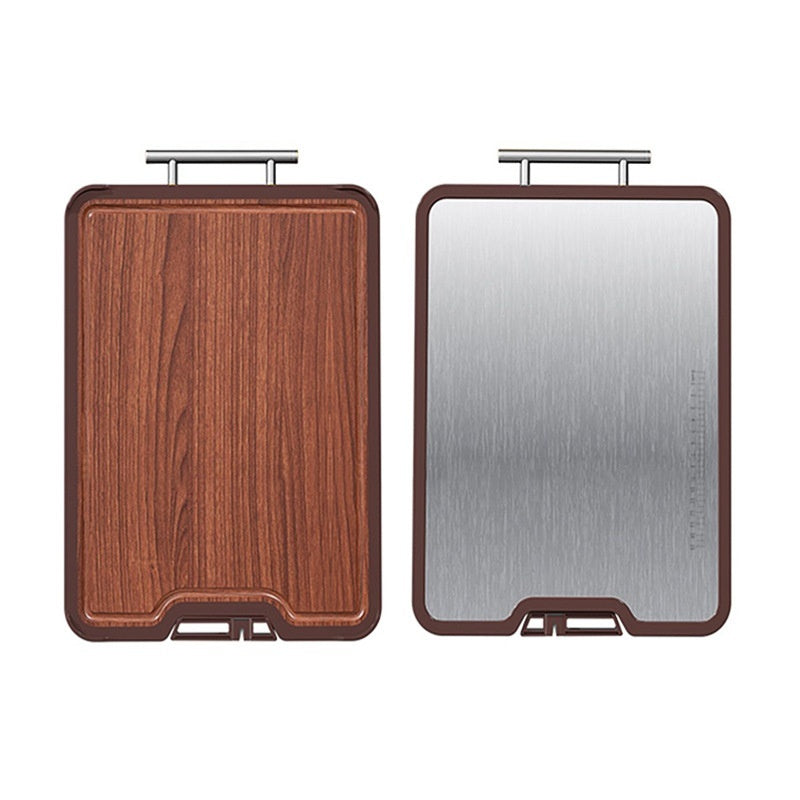 Double Sided Stainless Steel Ebony Cutting Board