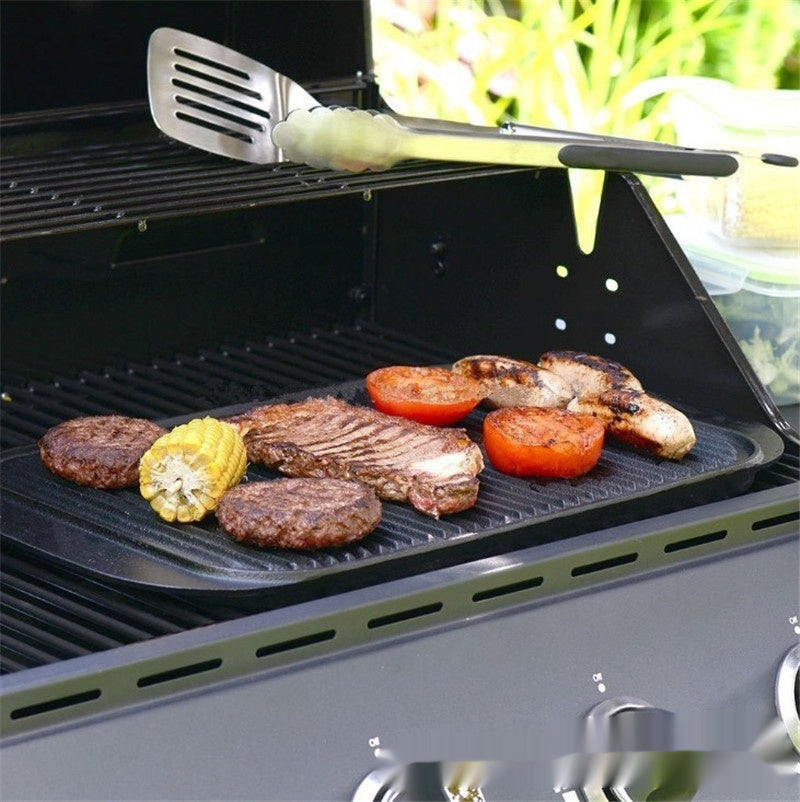 Flat Striped Cast-iron Griddle Double-sided