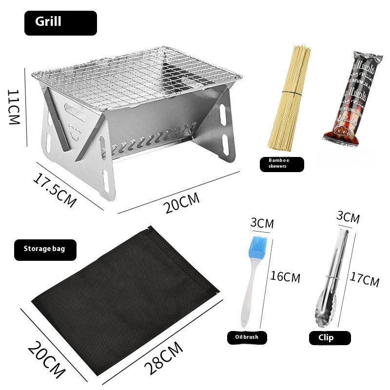 Portable Stainless Steel Folding BBQ Grill