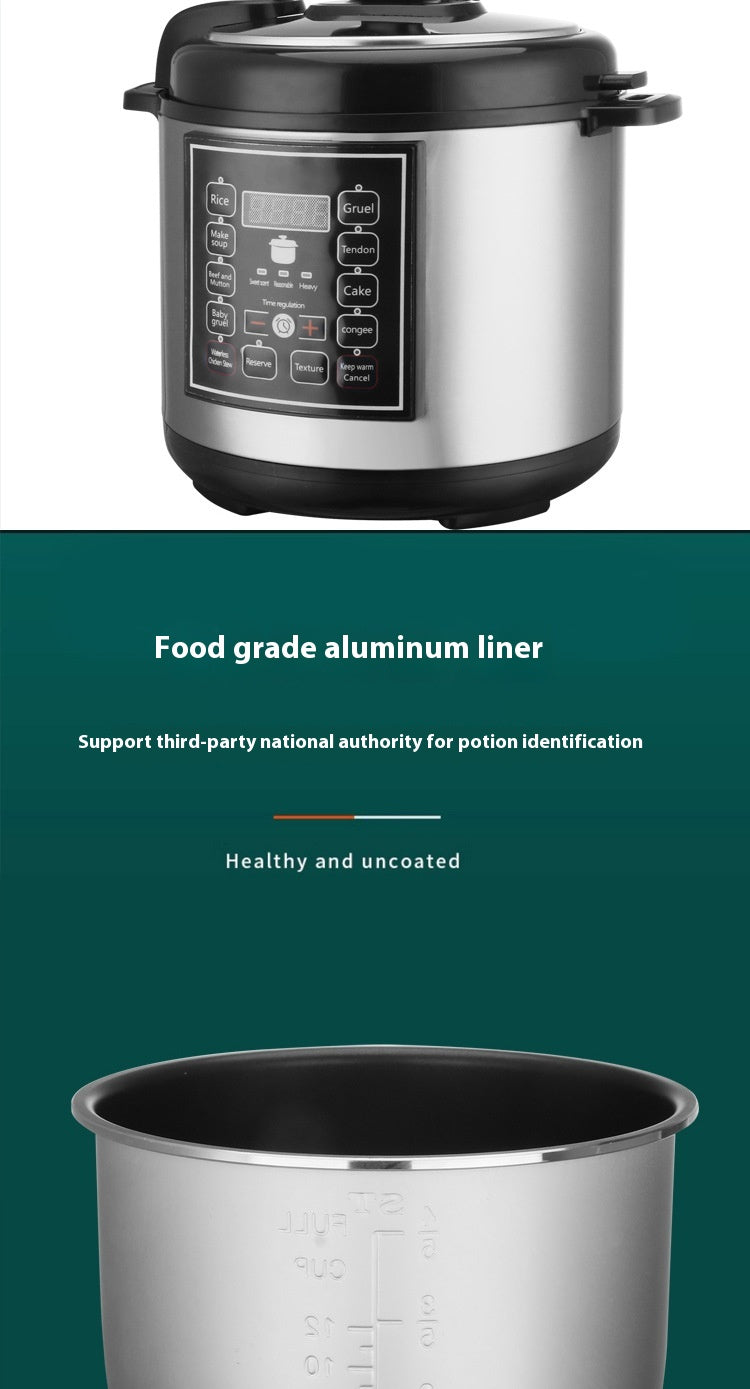 5L Multi Function Electric Pressure Cooker Intelligent Timer Rice Cooker
