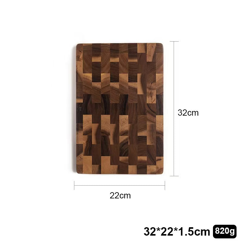 Solid Wood Acacia Cutting Board Grid Style Kitchen Chopping Board