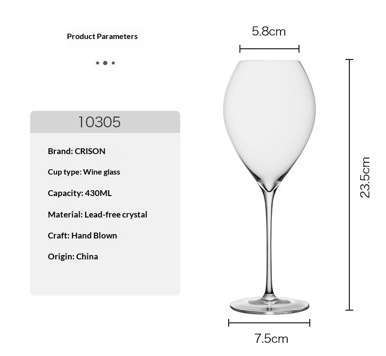 Solid Color Handcrafted Crystal Glass Elegant Drinking Goblet