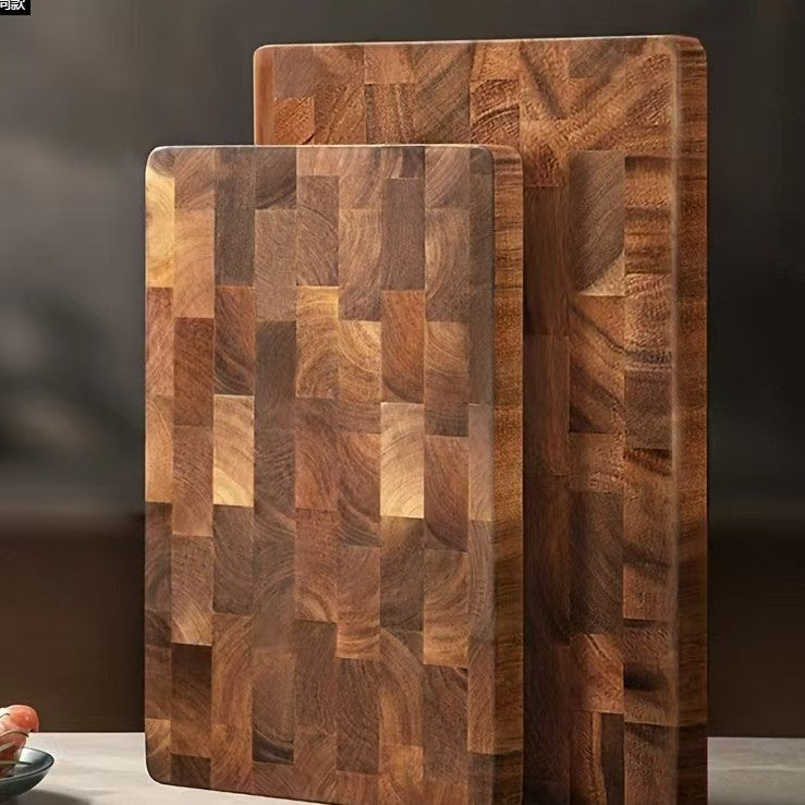 Solid Wood Acacia Cutting Board Grid Style Kitchen Chopping Board