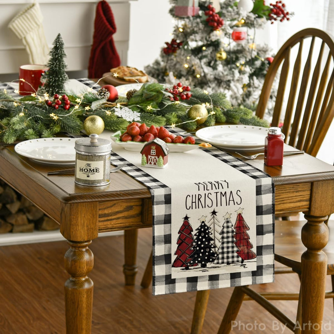 Christmas Tree Table Runner For Holiday Dining Decor
