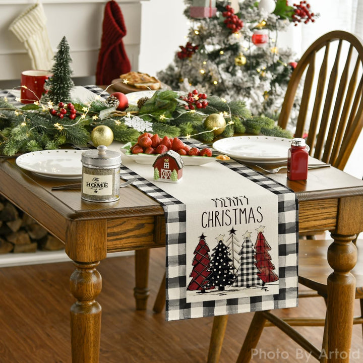 Christmas Tree Table Runner For Holiday Dining Decor