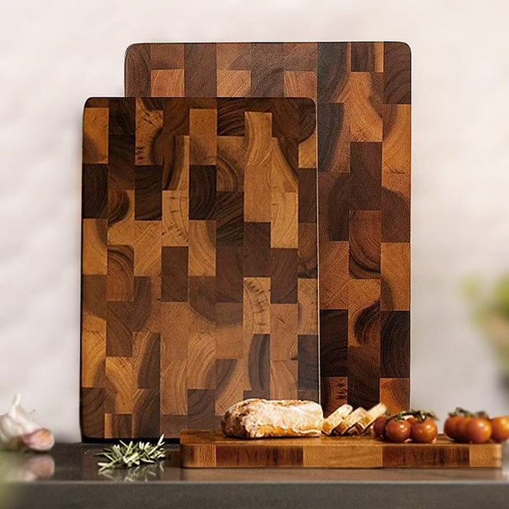 Solid Wood Acacia Cutting Board Grid Style Kitchen Chopping Board