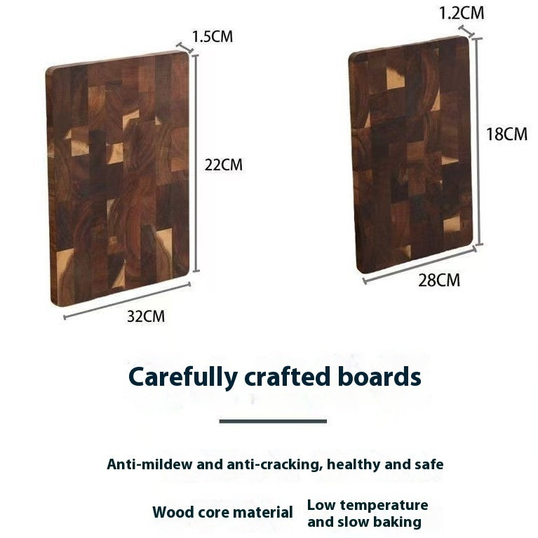 Solid Wood Acacia Cutting Board Grid Style Kitchen Chopping Board